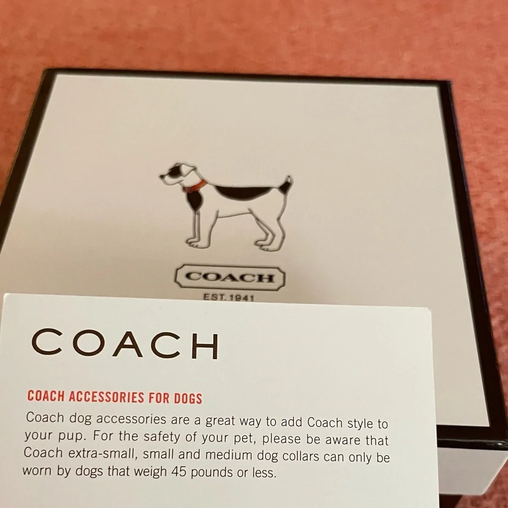 XS Coach Cherry Red Mini Signature Leather Pet Collar NWT - Picture 10 of 11